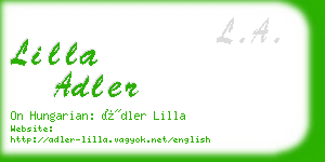 lilla adler business card